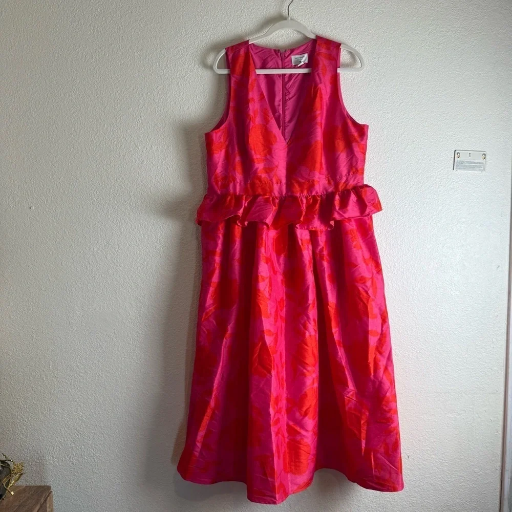 Kate Spade NY x Target Classic Rose Peplum Midi Dress NWT